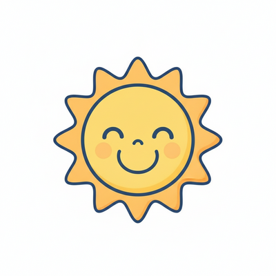 A cheerful yellow sun